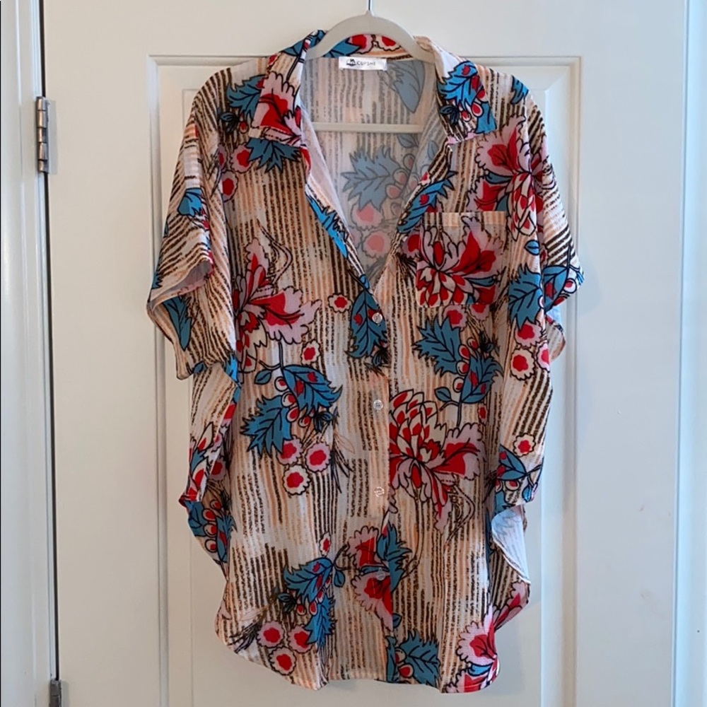 Cupshe short sleeve or cover up Sz-Med